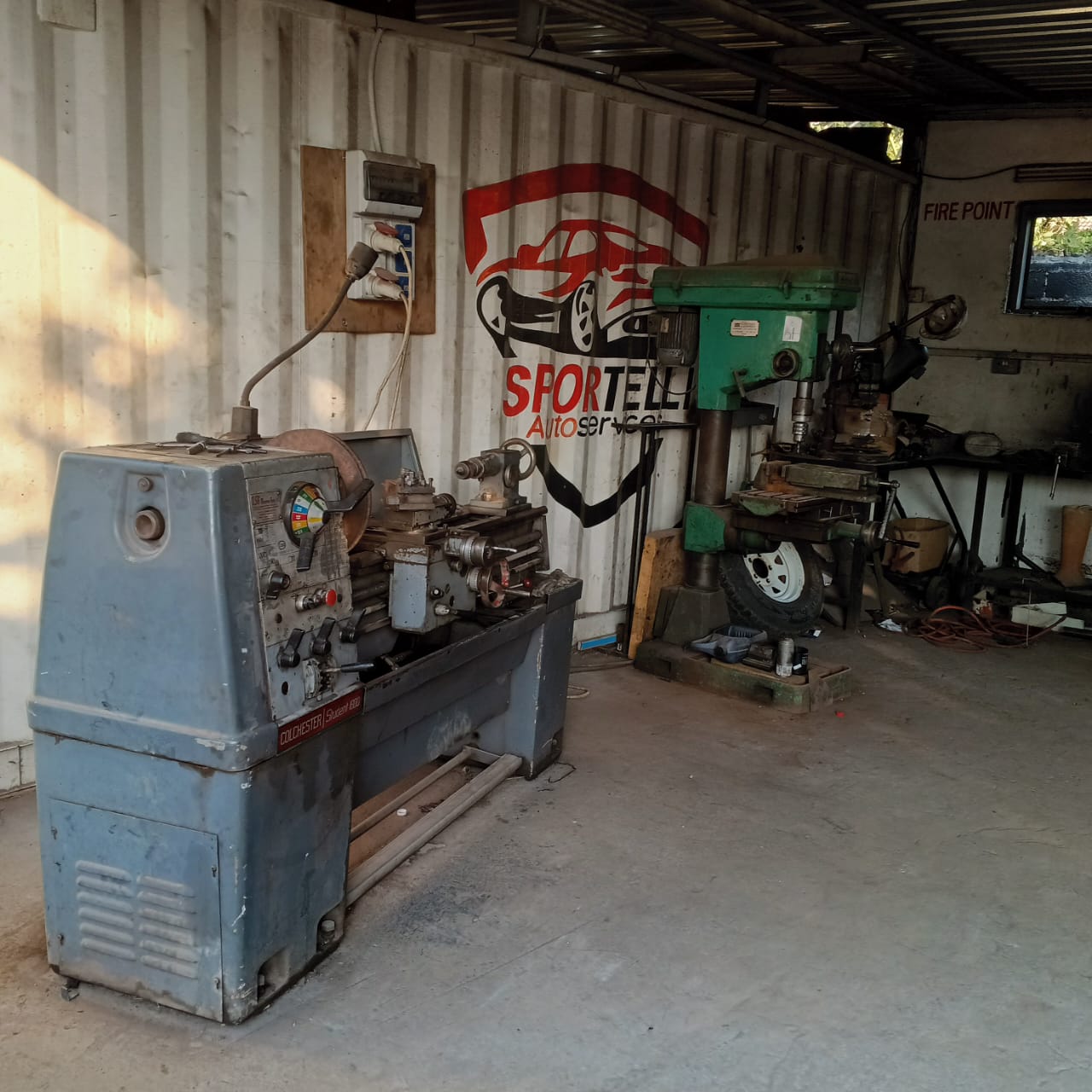 Centre lathe and pedestal drilling machines